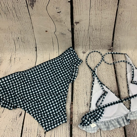 Ruffled Checkered 2 Piece Bikini Swimsuit - NWT - Picture 6 of 6
